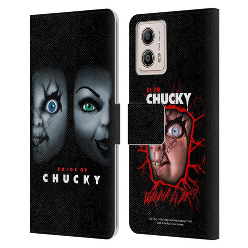 Bride of Chucky Key Art Poster Leather Book Wallet Case Cover For Motorola Moto G53 5G