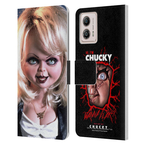 Bride of Chucky Key Art Tiffany Doll Leather Book Wallet Case Cover For Motorola Moto G53 5G