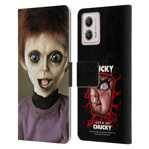Seed of Chucky Key Art Glen Doll Leather Book Wallet Case Cover For Motorola Moto G53 5G