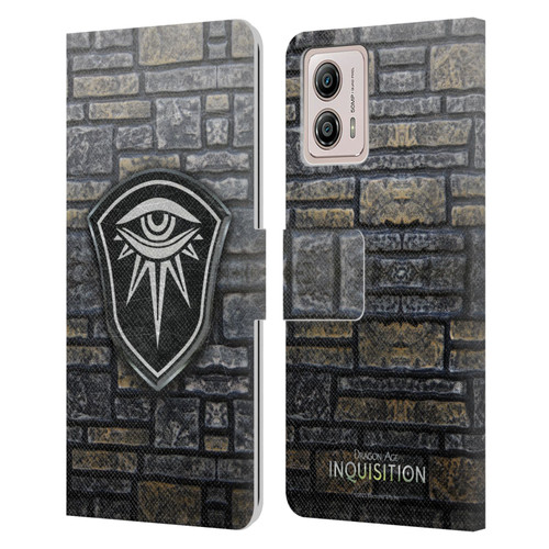 EA Bioware Dragon Age Inquisition Graphics Distressed Crest Leather Book Wallet Case Cover For Motorola Moto G53 5G