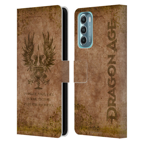 EA Bioware Dragon Age Heraldry Grey Wardens Distressed Leather Book Wallet Case Cover For Motorola Moto G Stylus 5G (2022)