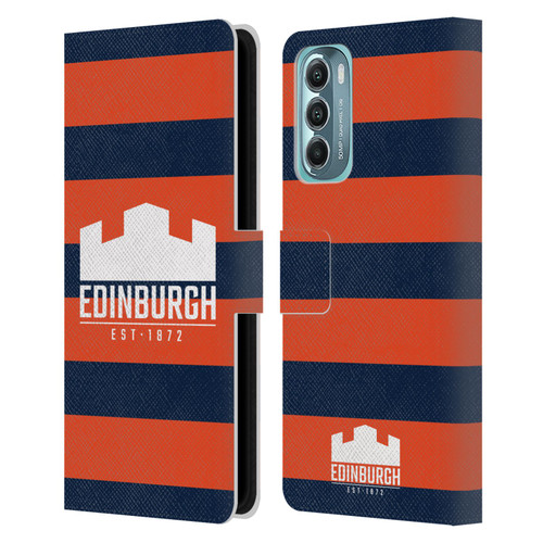 Edinburgh Rugby Graphics Stripes Leather Book Wallet Case Cover For Motorola Moto G Stylus 5G (2022)