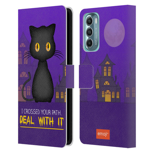 emoji® Halloween Parodies Black Cat Leather Book Wallet Case Cover For Motorola Moto G Stylus 5G (2022)