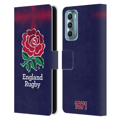 England Rugby Union 2016/17 The Rose Alternate Kit Leather Book Wallet Case Cover For Motorola Moto G Stylus 5G (2022)
