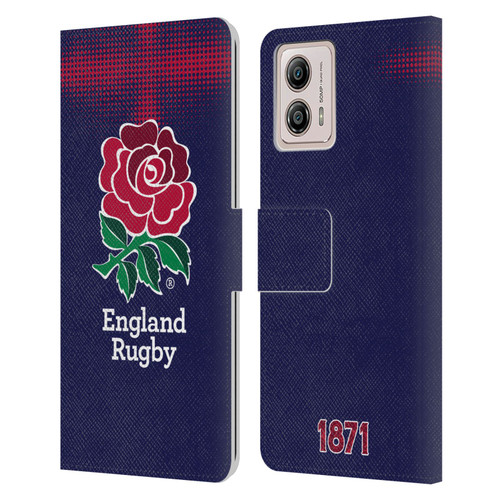 England Rugby Union 2016/17 The Rose Alternate Kit Leather Book Wallet Case Cover For Motorola Moto G53 5G
