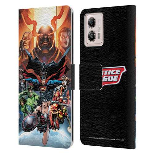 Justice League DC Comics Comic Book Covers #10 Darkseid War Leather Book Wallet Case Cover For Motorola Moto G53 5G