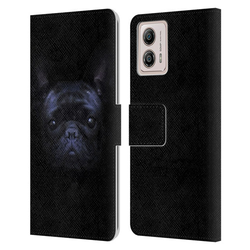 Klaudia Senator French Bulldog 2 Darkness Leather Book Wallet Case Cover For Motorola Moto G53 5G