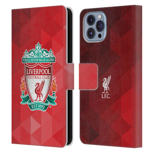Liverpool Football Club Crest 1 Red Geometric 1 Leather Book Wallet Case Cover For Apple iPhone 14