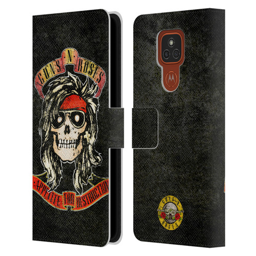 Guns N' Roses Vintage McKagan Leather Book Wallet Case Cover For Motorola Moto E7 Plus