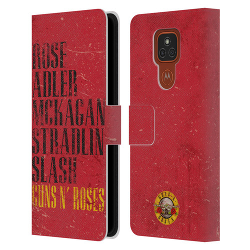 Guns N' Roses Vintage Names Leather Book Wallet Case Cover For Motorola Moto E7 Plus