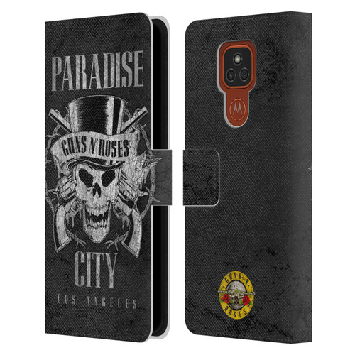 Guns N' Roses Vintage Paradise City Leather Book Wallet Case Cover For Motorola Moto E7 Plus