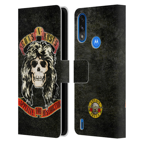 Guns N' Roses Vintage Adler Leather Book Wallet Case Cover For Motorola Moto E7 Power / Moto E7i Power