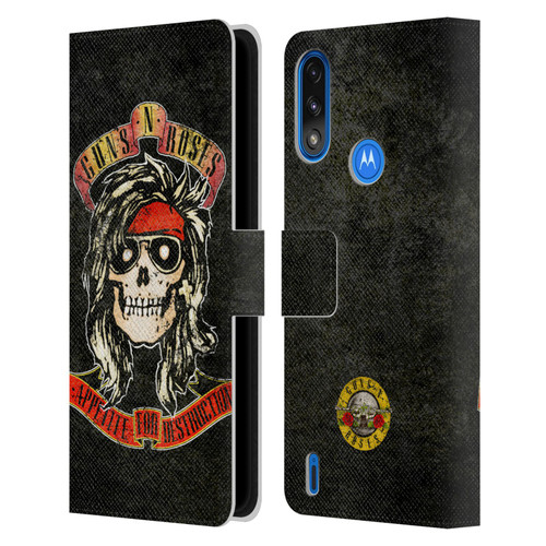 Guns N' Roses Vintage McKagan Leather Book Wallet Case Cover For Motorola Moto E7 Power / Moto E7i Power