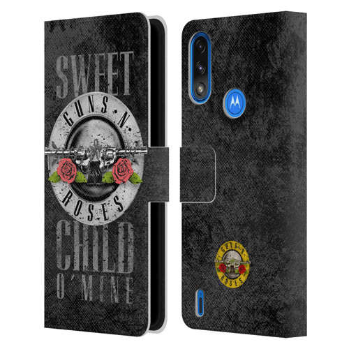 Guns N' Roses Vintage Sweet Child O' Mine Leather Book Wallet Case Cover For Motorola Moto E7 Power / Moto E7i Power