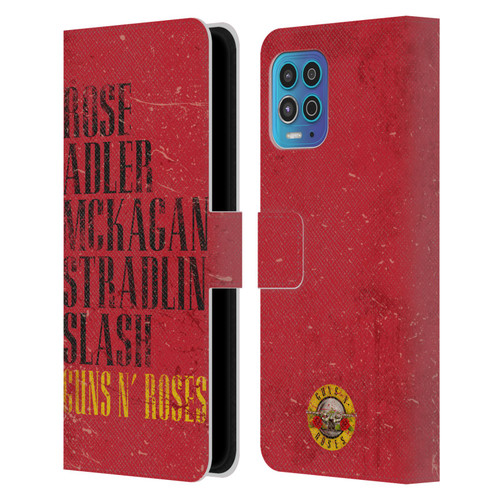 Guns N' Roses Vintage Names Leather Book Wallet Case Cover For Motorola Moto G100