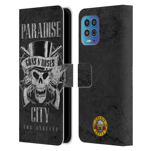 Guns N' Roses Vintage Paradise City Leather Book Wallet Case Cover For Motorola Moto G100