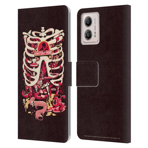 Rick And Morty Season 1 & 2 Graphics Anatomy Park Leather Book Wallet Case Cover For Motorola Moto G53 5G