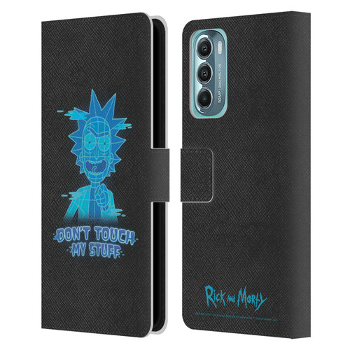 Rick And Morty Season 5 Graphics Don't Touch My Stuff Leather Book Wallet Case Cover For Motorola Moto G Stylus 5G (2022)