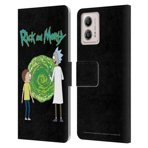 Rick And Morty Season 5 Graphics Character Art Leather Book Wallet Case Cover For Motorola Moto G53 5G