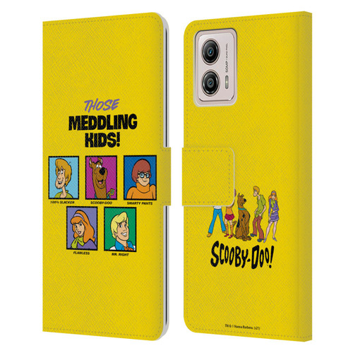 Scooby-Doo Mystery Inc. Meddling Kids Leather Book Wallet Case Cover For Motorola Moto G53 5G