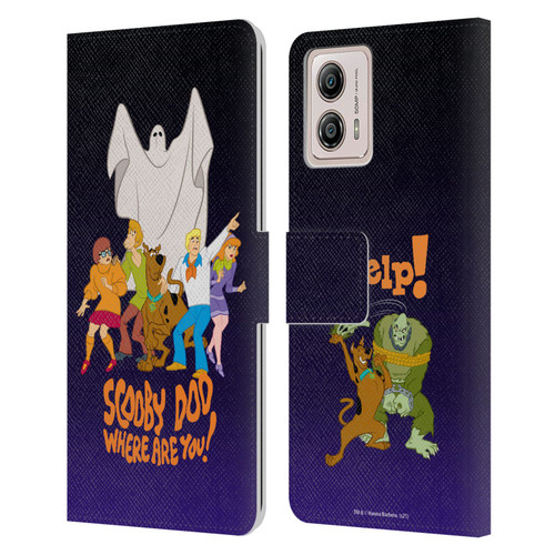 Scooby-Doo Mystery Inc. Where Are You? Leather Book Wallet Case Cover For Motorola Moto G53 5G