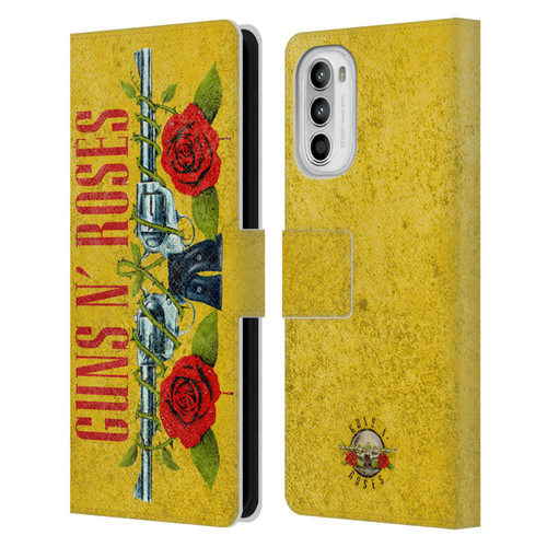 Guns N' Roses Vintage Pistols Leather Book Wallet Case Cover For Motorola Moto G52
