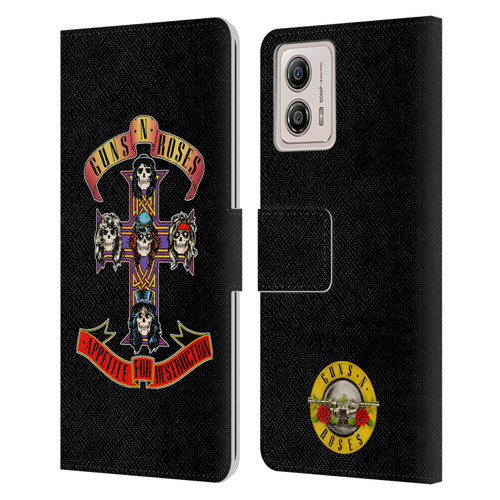 Guns N' Roses Key Art Appetite For Destruction Leather Book Wallet Case Cover For Motorola Moto G53 5G