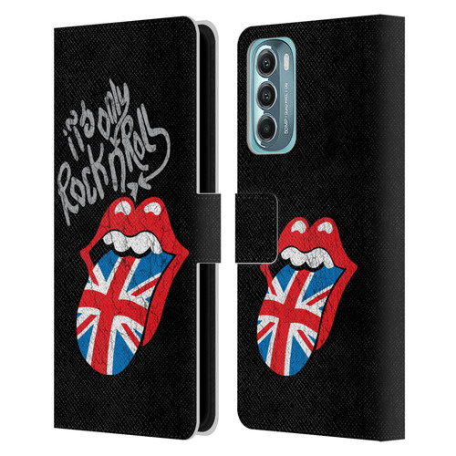 The Rolling Stones Albums Only Rock And Roll Distressed Leather Book Wallet Case Cover For Motorola Moto G Stylus 5G (2022)