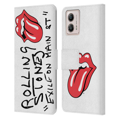 The Rolling Stones Albums Exile On Main St. Leather Book Wallet Case Cover For Motorola Moto G53 5G