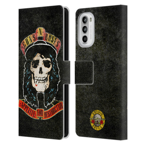 Guns N' Roses Vintage Stradlin Leather Book Wallet Case Cover For Motorola Moto G52