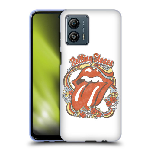 The Rolling Stones Graphics Flowers Tongue Soft Gel Case for Motorola Moto G53 5G