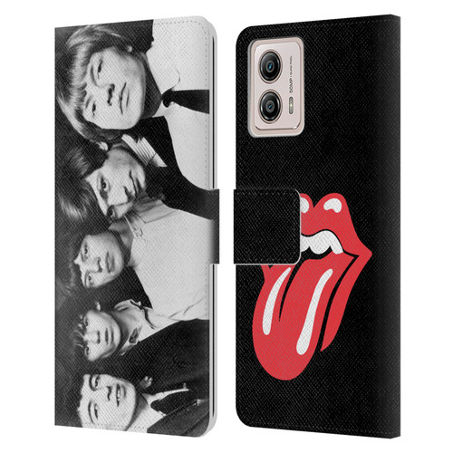 The Rolling Stones Graphics Classic Group Photo Leather Book Wallet Case Cover For Motorola Moto G53 5G