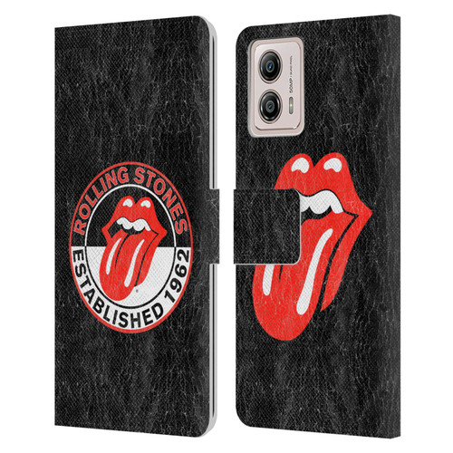 The Rolling Stones Graphics Established 1962 Leather Book Wallet Case Cover For Motorola Moto G53 5G