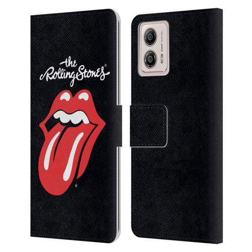 The Rolling Stones Key Art Tongue Classic Leather Book Wallet Case Cover For Motorola Moto G53 5G