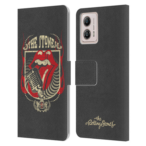 The Rolling Stones Key Art Jumbo Tongue Leather Book Wallet Case Cover For Motorola Moto G53 5G