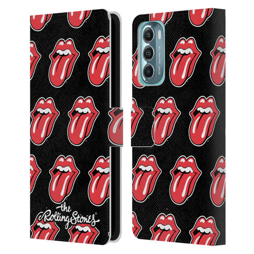 The Rolling Stones Licks Collection Tongue Classic Pattern Leather Book Wallet Case Cover For Motorola Moto G Stylus 5G (2022)