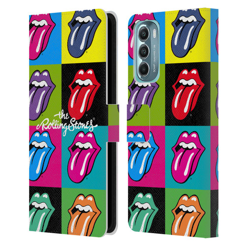 The Rolling Stones Licks Collection Pop Art 1 Leather Book Wallet Case Cover For Motorola Moto G Stylus 5G (2022)