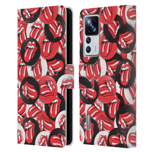 The Rolling Stones Licks Collection Tongue Classic Button Pattern Leather Book Wallet Case Cover For Xiaomi 12T Pro