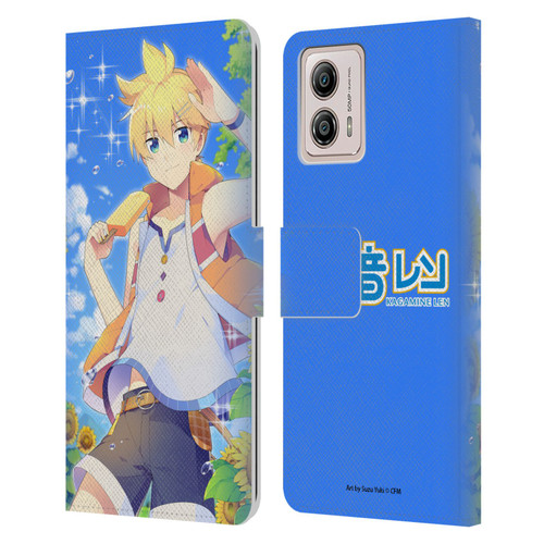 Hatsune Miku Characters Kagamine Len Leather Book Wallet Case Cover For Motorola Moto G53 5G