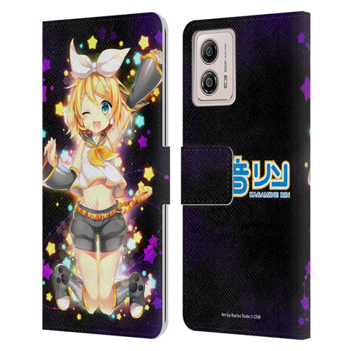 Hatsune Miku Characters Kagamine Rin Leather Book Wallet Case Cover For Motorola Moto G53 5G