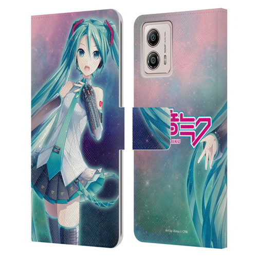 Hatsune Miku Graphics Nebula Leather Book Wallet Case Cover For Motorola Moto G53 5G