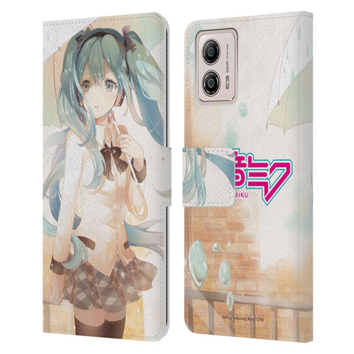 Hatsune Miku Graphics Rain Leather Book Wallet Case Cover For Motorola Moto G53 5G