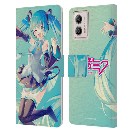 Hatsune Miku Graphics Sing Leather Book Wallet Case Cover For Motorola Moto G53 5G