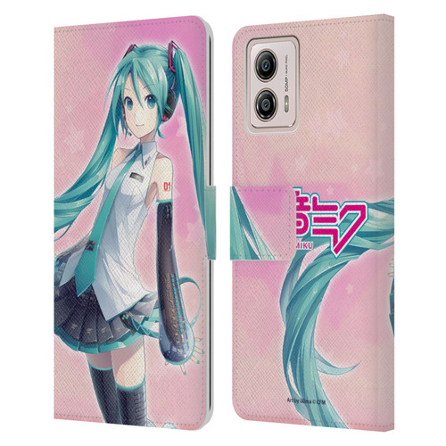 Hatsune Miku Graphics Star Leather Book Wallet Case Cover For Motorola Moto G53 5G