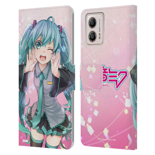 Hatsune Miku Graphics Wink Leather Book Wallet Case Cover For Motorola Moto G53 5G