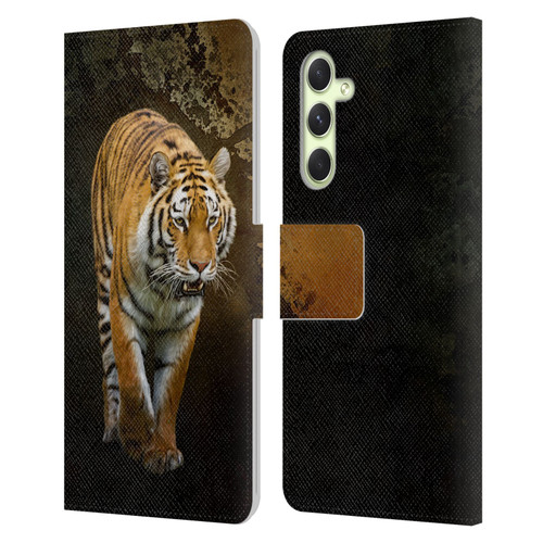 Simone Gatterwe Animals Siberian Tiger Leather Book Wallet Case Cover For Samsung Galaxy A54 5G