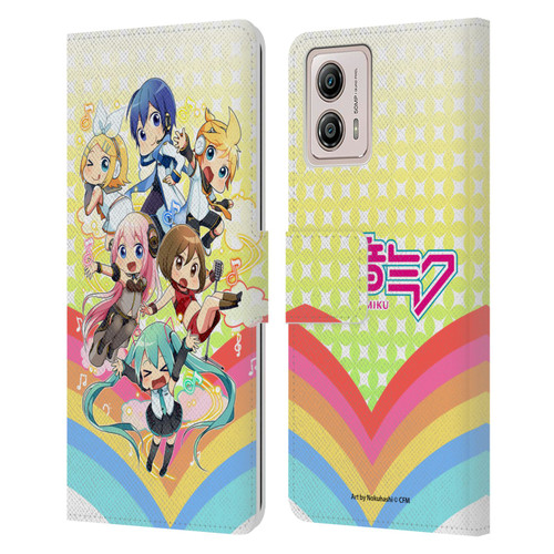 Hatsune Miku Virtual Singers Rainbow Leather Book Wallet Case Cover For Motorola Moto G53 5G