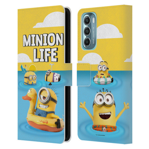 Despicable Me Funny Minions Beach Life Leather Book Wallet Case Cover For Motorola Moto G Stylus 5G (2022)