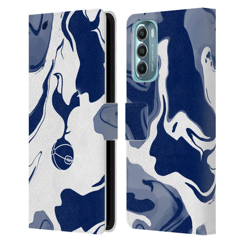 Tottenham Hotspur F.C. Badge Blue And White Marble Leather Book Wallet Case Cover For Motorola Moto G Stylus 5G (2022)