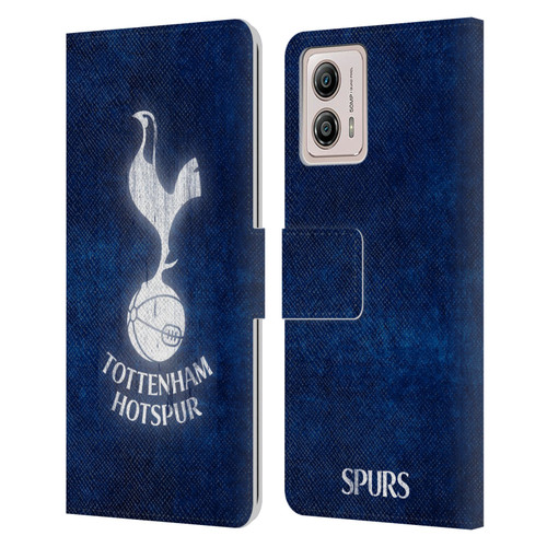 Tottenham Hotspur F.C. Badge Distressed Leather Book Wallet Case Cover For Motorola Moto G53 5G